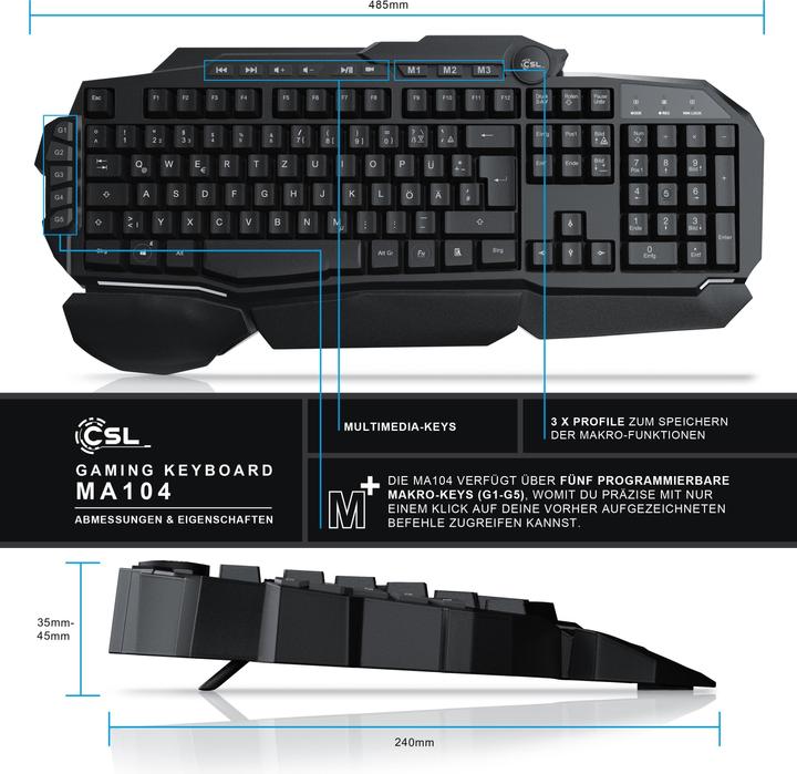 Actual product image CSL Keyboard & Mouse Gaming Bundle (CH, Cable)