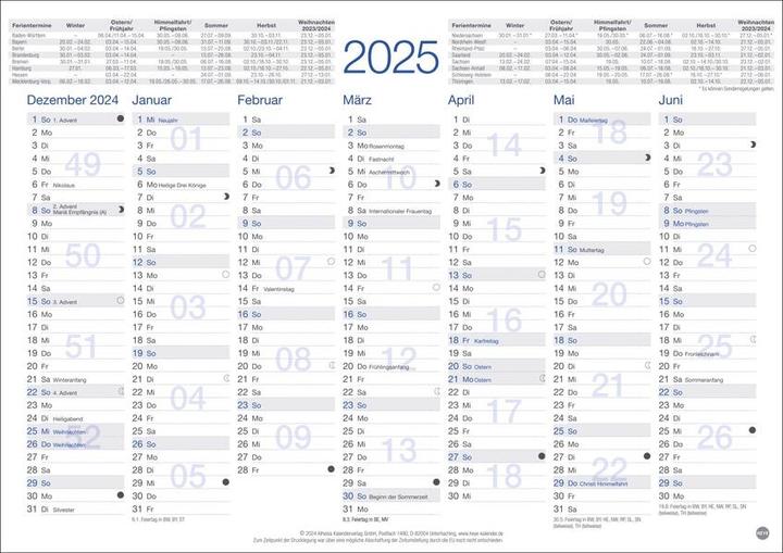 Produktbild Tafelkalender A4 2025 (A4, Deutsch)