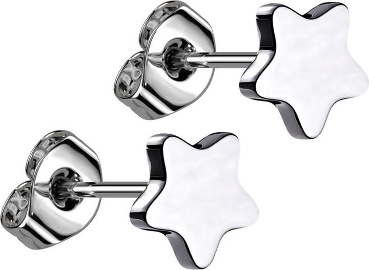 Immagine prodotto Star Piercing Orecchini a perno argento stella argento (senza ottone, Titanio G23)