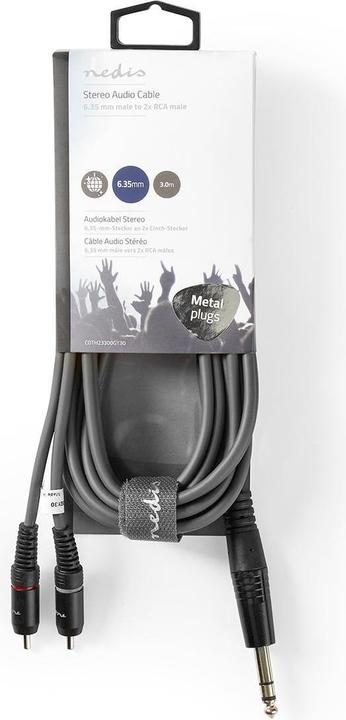 Immagine prodotto Nedis Cavo audio stereo 6,35 mm maschio - 2X RCA maschio (3 m)