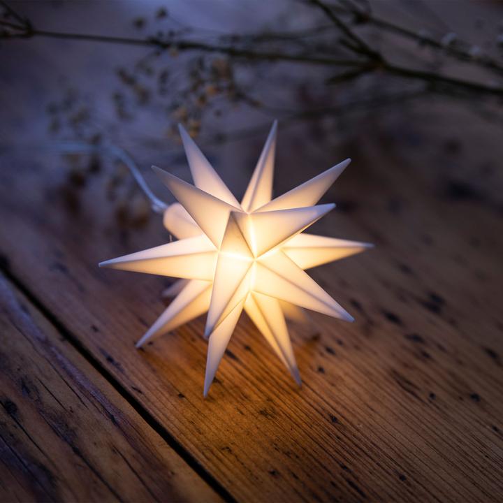 Produktbild Novaliv Weihnachtsstern Dekostern | 8cm WEISS | nur Innen | LED Lampe mit Batteriefach |
