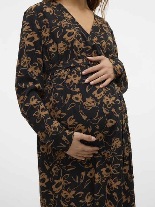 Produktbild Mamalicious Normal geschnitten V-Ausschnitt Schmale Ärmel Midikleid Kleid (XS)