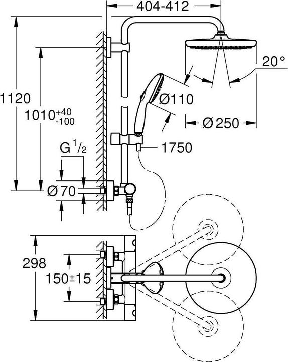 Nutritional values and ingredients Grohe Tempesta System 250