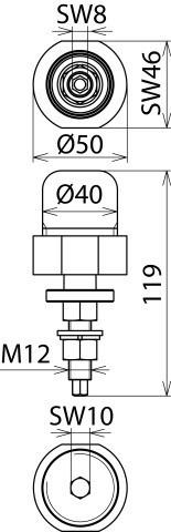 Image du produit Dehn Adaptateur de mât MA SDS M12 pour parafoudre SDS à monter sur un mât de caténaire