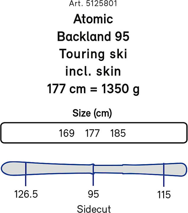 Produktbild Atomic Backland 95 Tourenski + Fell 20/21 (177 cm, Ohne Bindung)