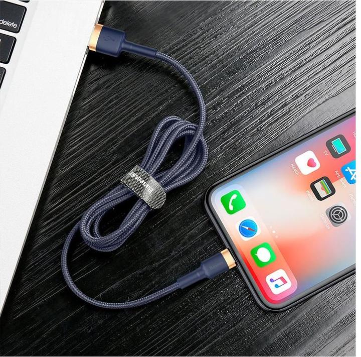 Productafbeelding Baseus Cafule Lightning kabel 1.5A 2m (Goud+Donkerblauw) (2 m, 15 W)
