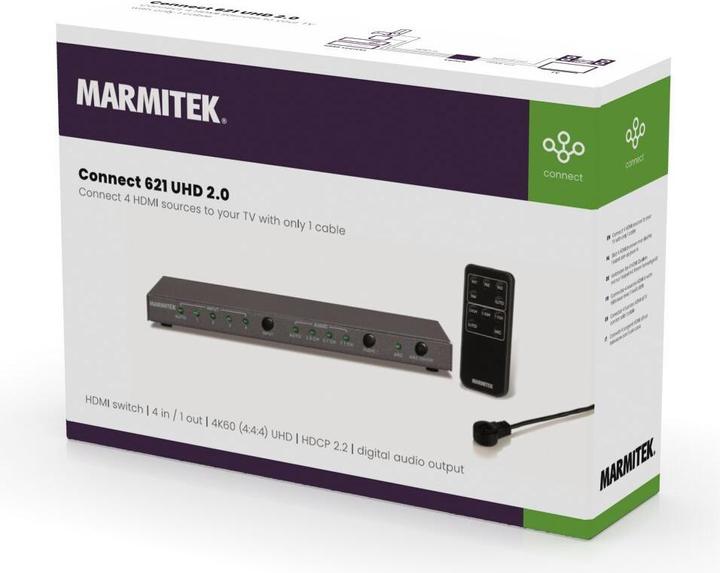 Immagine prodotto Marmitek Collegare lo switch HDMI 621 UHD 4K