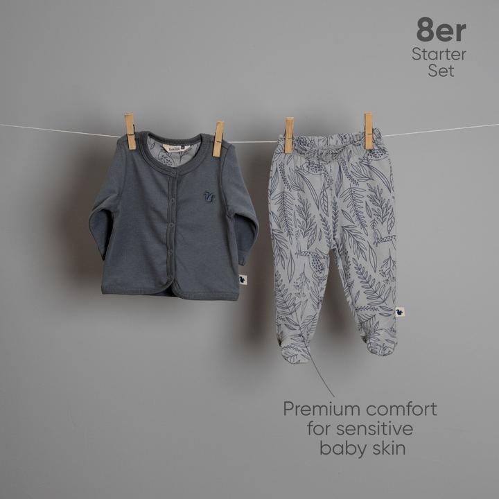 Produktbild TotsTale Premium 8-tlg. Newborn Starter-Set – Babykleidung aus Bio-Baumwolle – Geschenk zur Geburt (50, 56, 62, 68)