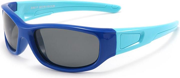 Techsuit - Sunglasses Polarised (800-C28) - Sport Type, Flexible, for Kids - Dark Blue / Sky Blue