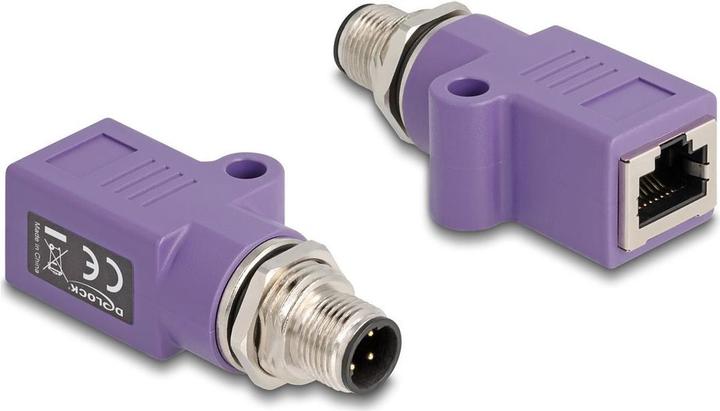 Delock M12 adapter D-coded 4 pin plug to RJ45 socket Ca