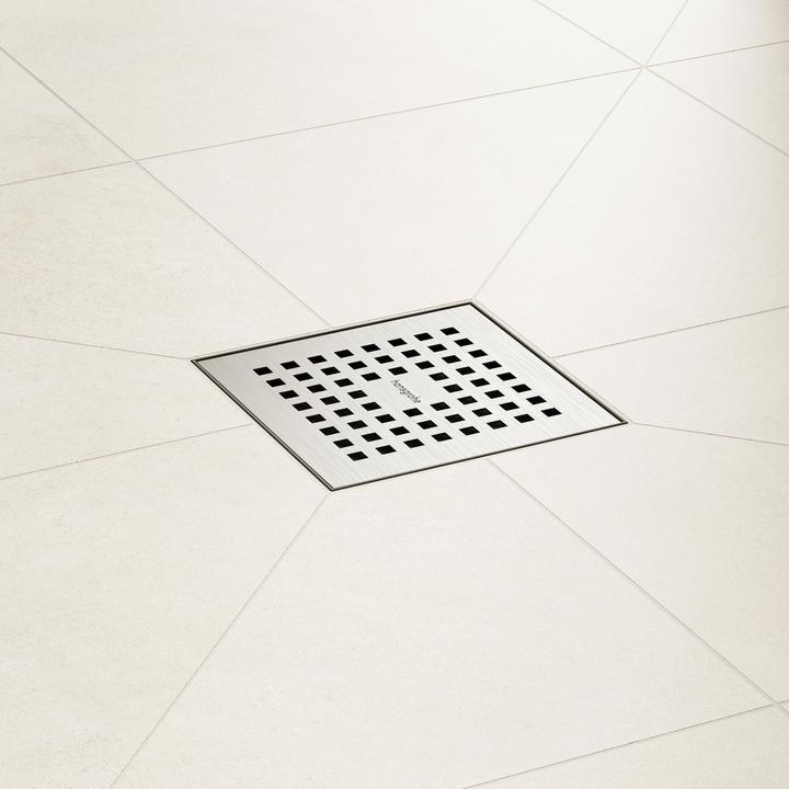 Produktbild hansgrohe HG Punktablauf RainDrain Brilliance Kompl.set Edelstahl gebürstet 100x100mm (100 mm)