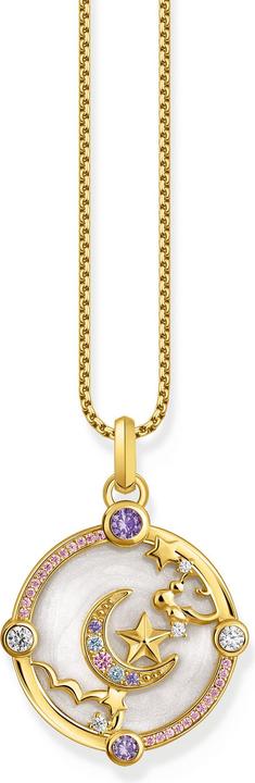 Immagine prodotto Thomas Sabo Ciondolo con mezza luna e pietre colorate placcato oro (Argento 925, Smalto)