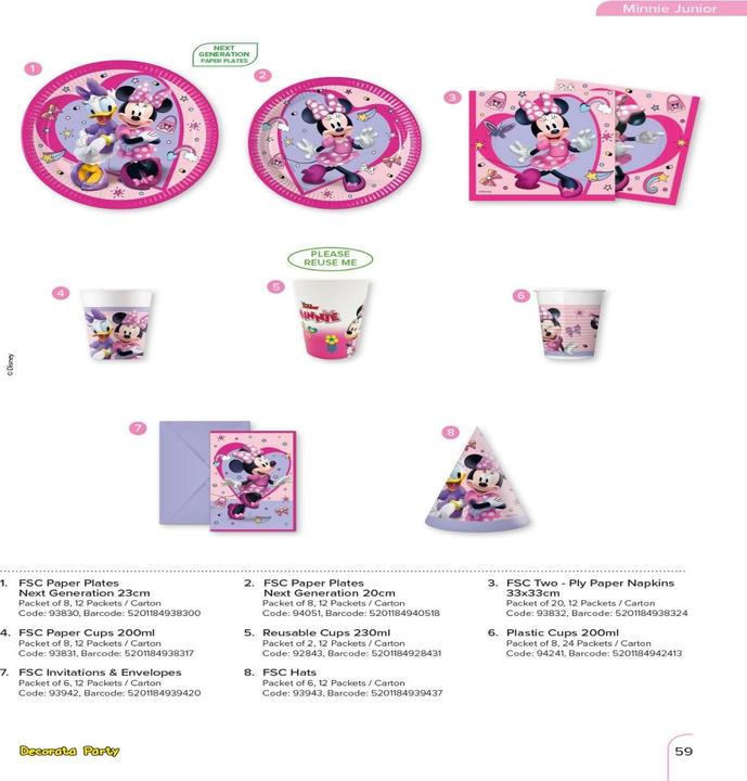 Actual product image Qualatex Assiettes Minnie Mouse (8 x)