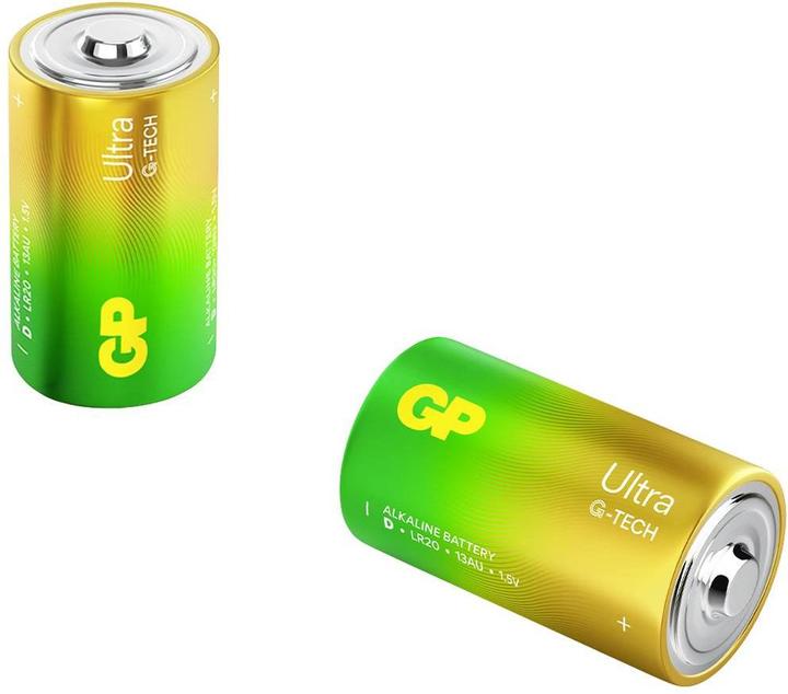 Produktbild GP Batteries Ultra Alkaline Batterie D Mono 1,5V 2er Blister (2 Stk., D)