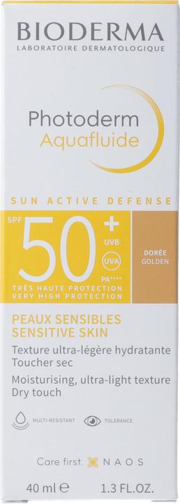 Actual product image Bioderma Photoderm Aquafluide SPF50+ doré (Sun cream face, SPF 50, 40 ml)