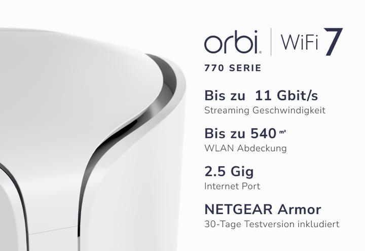 Actual product image Netgear Orbi RBE773 Mesh WiFi 7 3er-Set