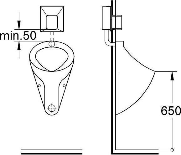 Actual product image Grohe Rapido rough set for urinals, manual or infrared operation, for wet and dry construction