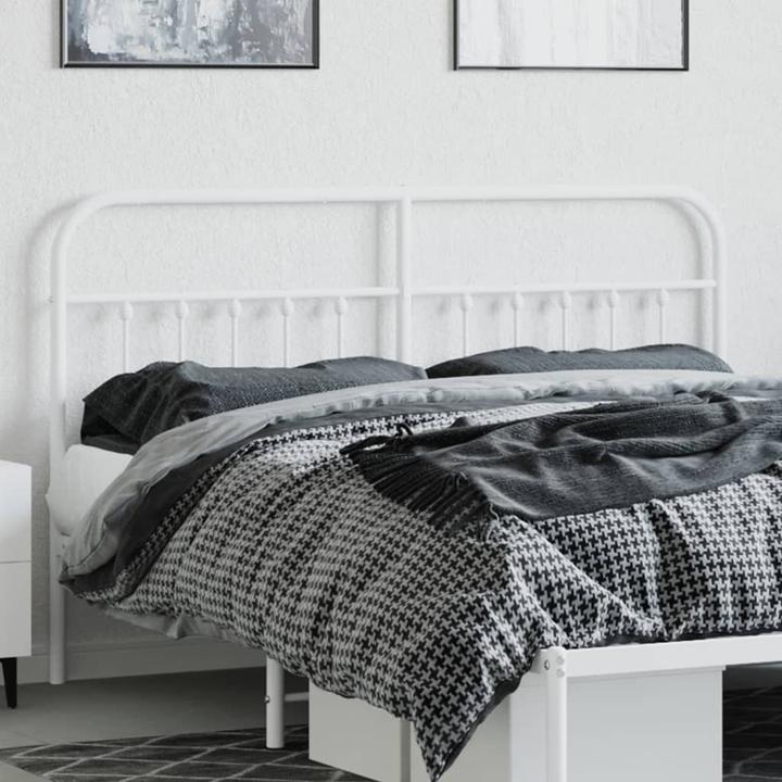 Image du produit VidaXL Kopfteil Metall Weiss 160 cm, Farbe: Weiss, Material (166 x 3 x 100 cm)