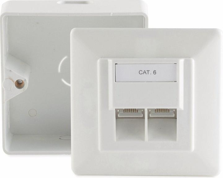 Produktbild Shiverpeaks S/CONN maximum connectivity Netzwerkdose-cat.6 Netzwerkdose 2-Fach Aufputz/ Unterputz-SET