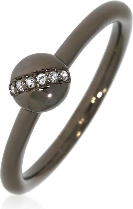 Xen Ring mit 6 Weisstopase ca. 0,04 ct. Black Rhodium
