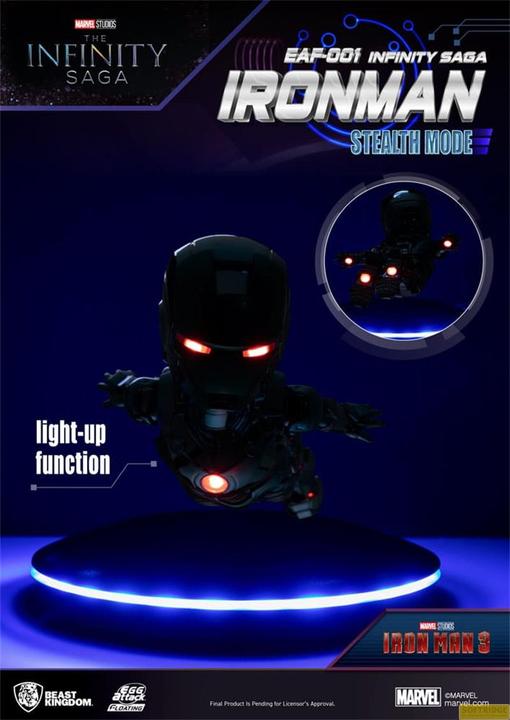 Actual product image Beast Kingdom Marvel Mini Egg Attack Figures The Infinity Saga Ironman Stealth Mode 16 cm
