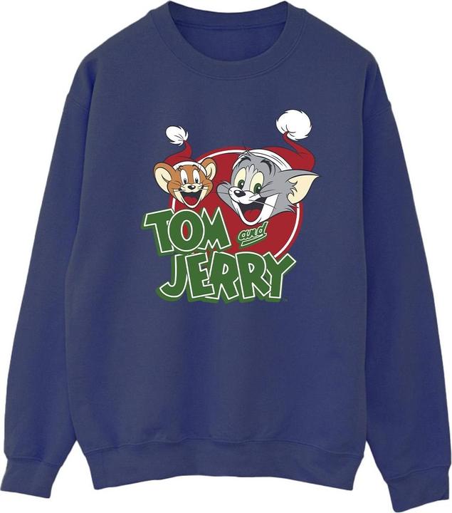 Tom & Jerry Christmas Hat Logo Sweatshirt (XXL)
