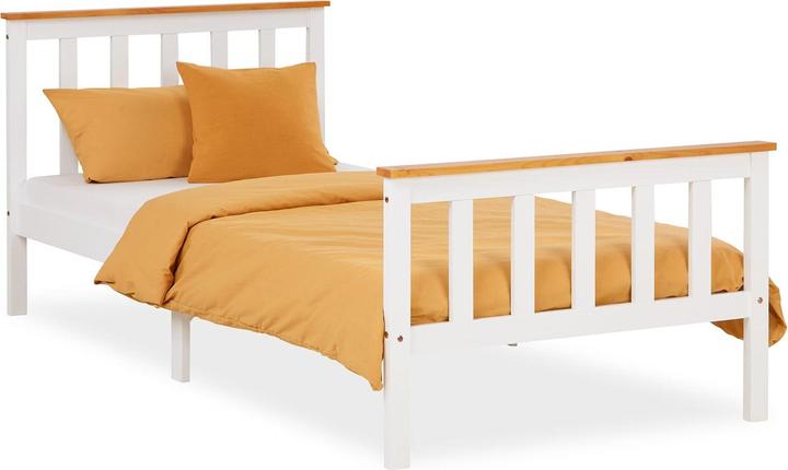 Produktbild Jamb Holzbett 90x200cm Landhausstil Weiss (90 x 200 cm)