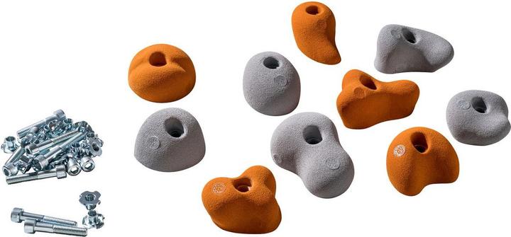 Immagine prodotto Kletterbude Soste per arrampicata per bambini set completo StarterKids germogli, made in Germany (Arancione-grigio)