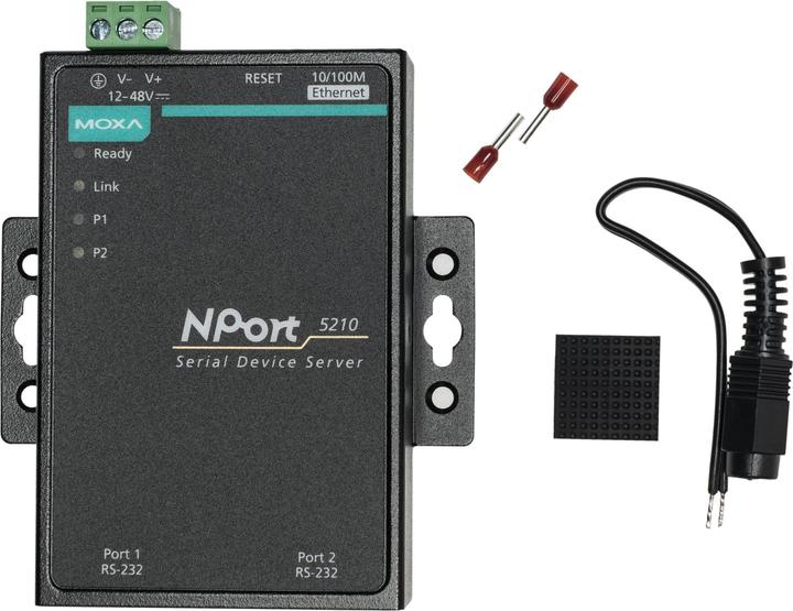 Image du produit Moxa NPort 5210, serveur LAN RS232, 2 ports (RJ45, RJ45 (1x))