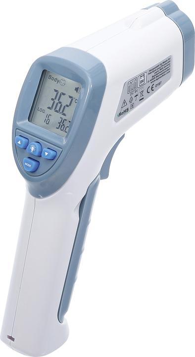 BGS Stirn-Fieber-Thermometer kontaktlos, Infrarot für Personen + Objekt-Messung 0 - 100° (Berührungslos, Stirn)
