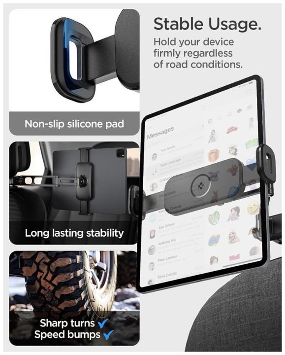 Produktbild Spigen Onetap UTS45 Universal Headrest Uchwyt samochodowy na tablet czarny/black ACP05862