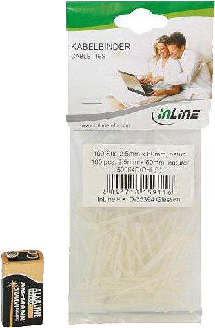 Image du produit InLine Attaches-câbles Natural (paquet de 100) (Serre-câbles en plastique, 60 mm, 100 pcs)