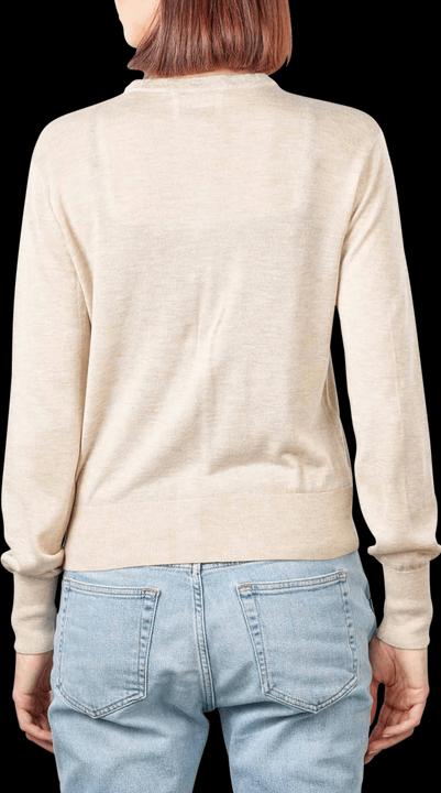 Actual product image Scotch & Soda Jacquard Trim Cardigan Crew Neck Oatmeal Melan (L)