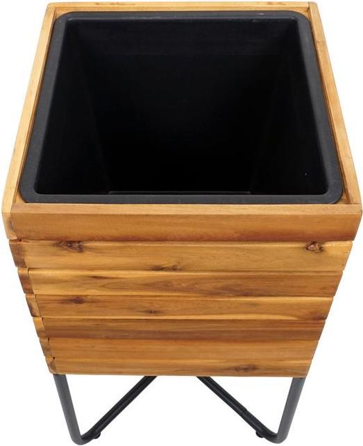 Image du produit Mendler Jardinière HWC-L25, carrée 60x33x33cm Outdoor acier acacia, marron (33 cm)