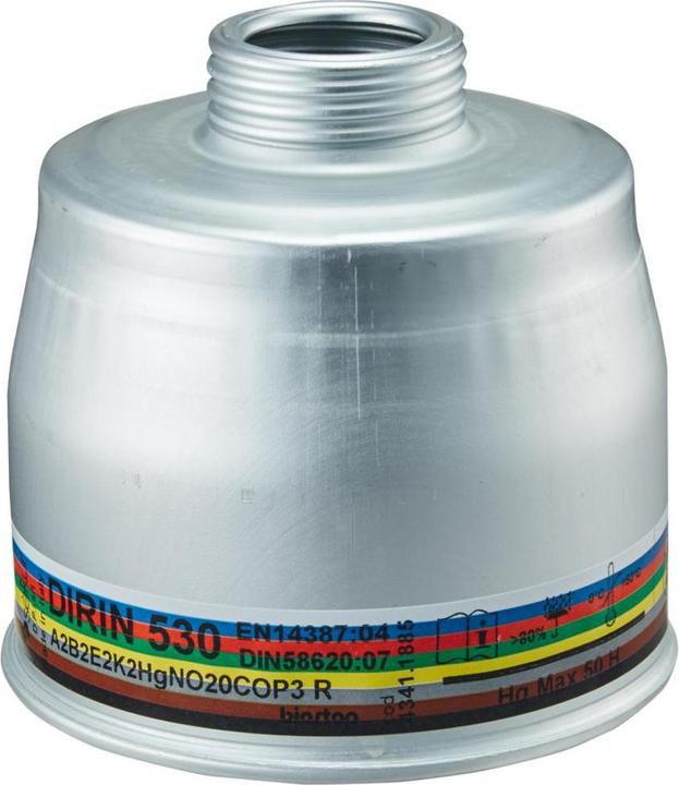 Produktbild Ekastu Sekur Mehrbereichskombifilter DIRIN 530 A2B2E2K2 HgNO 20CO-P3R D EKASTU (Atemschutzmaske Ersatzfilter)