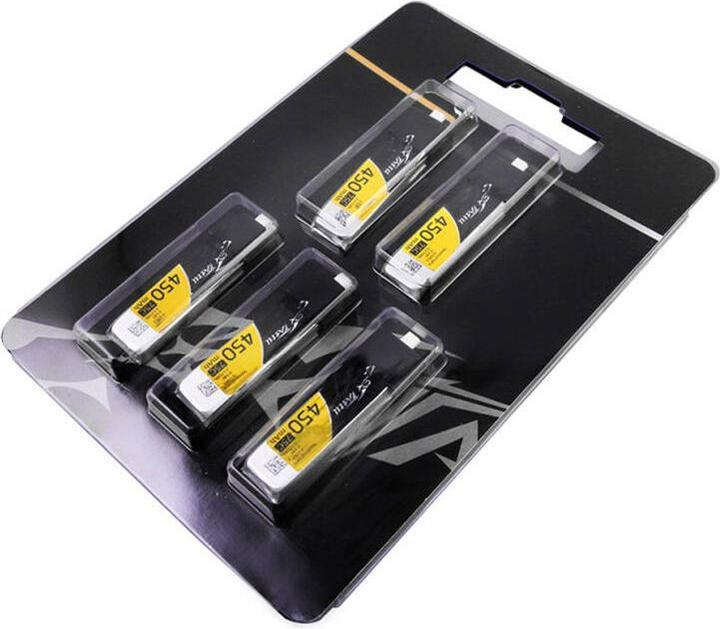 Actual product image Gens Ace 450mAh 3.8V 75C 1S1P HV Lipo Batteries (5pcs). (3.80 V, 450 mAh)
