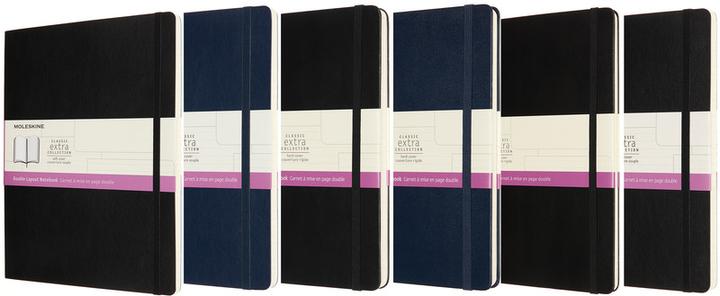 Actual product image Moleskine Notebook Double (13 x 21 cm, Lined, Plain, Hardcover)