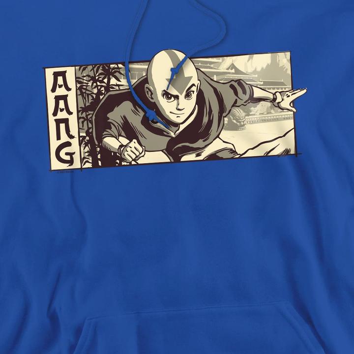 Immagine prodotto Avatar: The Last Airbender Felpa con Cappuccio Aang Illustrato Uomo (XXL)