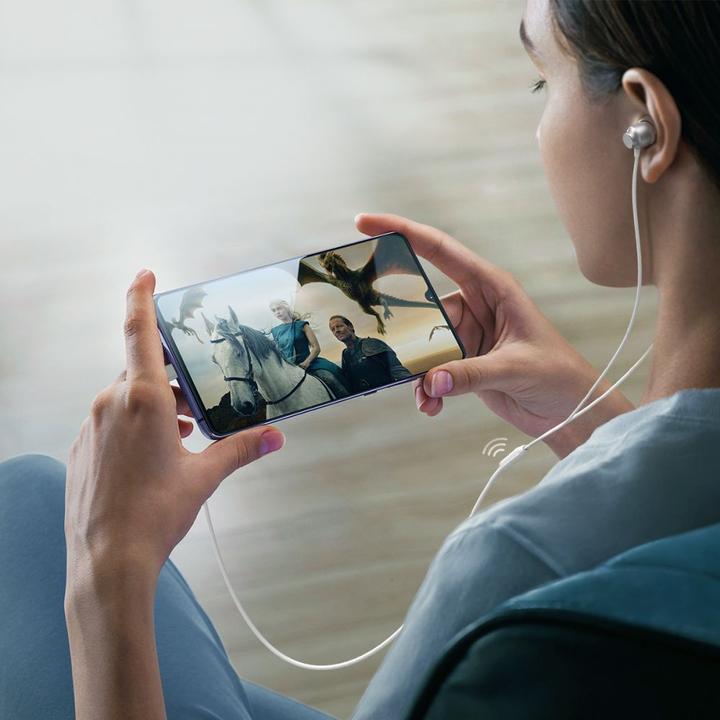 Actual product image Joyroom JR-EC06 TYPE-C Series In-Ear Metal Wired Earbuds-Silver (Cable)