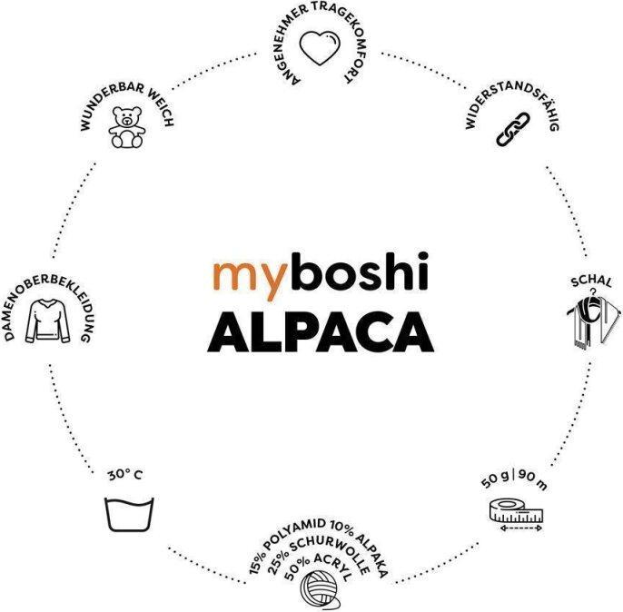 Actual product image Myboshi Alpaca 50g Fb. 694 Titangrau (90 m)