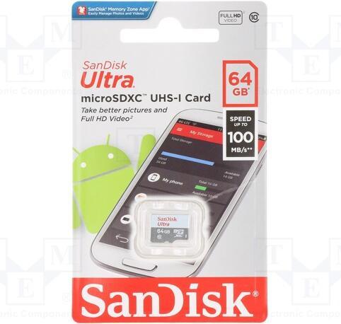 Actual product image SanDisk Ultra Lite microSDXC (64 GB, microSDXC, U1, UHS-I)