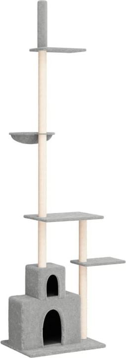 Produktbild VidaXL Kratzbaum Deckenhoch Hellgrau 250,5-276,5cm Katzenbaum Katzenkratzbaum (276.50 cm, Hellgrau)