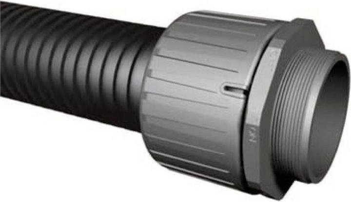 Produktbild HellermannTyton Anschlussarmatur Nennweite=42 schwarz gerade (60 mm, 2 Stk.)