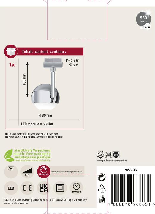 Image du produit Paulmann URail Spot Capsule II (580 lm)
