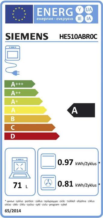 Energy Label Siemens HE510ABR0C & EA645GFA1C