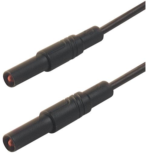 Hirschmann CONTACT PROTECTED INJECTION-MOULDED MEASURING LEAD 4mm 25cm / BLACK (MLB/GG-SH 25/1)