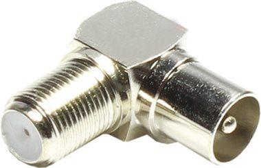 Image du produit Good Connections Adaptateur SAT coudé, fiche coaxiale sur prise F, ®. (Fiches et connecteurs)