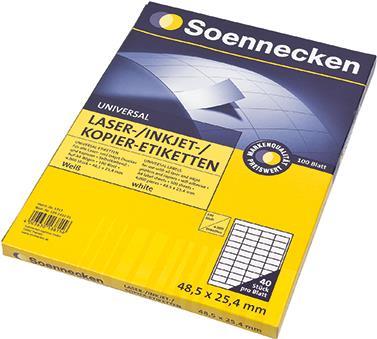 Produktbild Soennecken Etikett 5757 48,5x25,4mm weiss 4.000 St./Pack.