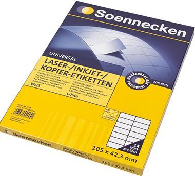 Produktbild Soennecken Etikett 5766 105x42,3mm weiss 1.400 St./Pack.