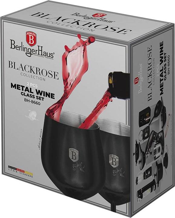 Produktbild BerlingerHaus Haus Edelstahl Weingläser 2 Stück Matte Black Collection (55 cl, 2 Gläser, Weingläser Set)